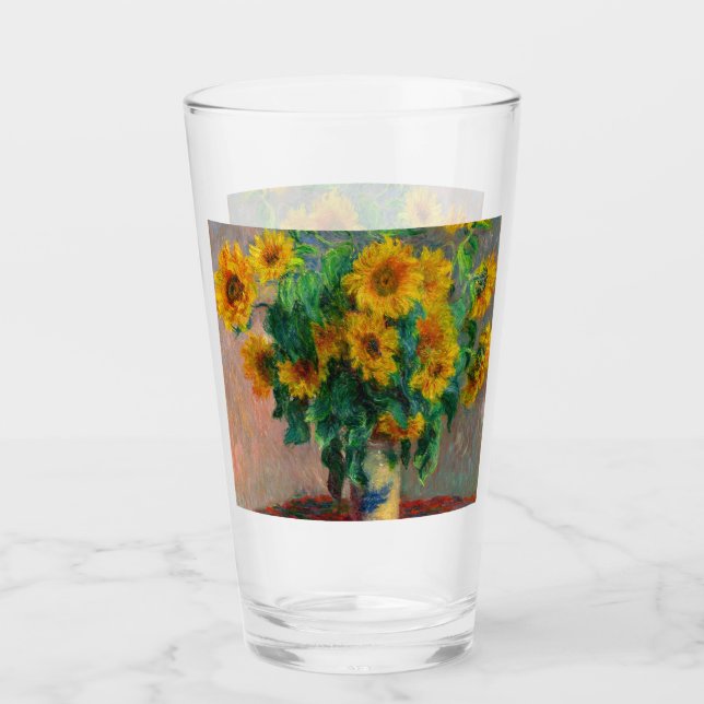 Monet Sunflowers Glass (Front)