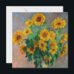 Monet Sunflowers Invitation<br><div class="desc">Card featuring Claude Monet’s oil painting Bouquet of Sunflowers (1881). Beautiful sunflowers in a blue vase atop a red table. A great gift for fans of impressionism and French art.</div>
