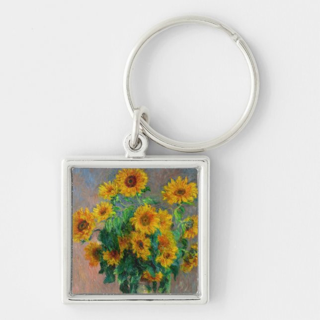 Monet Sunflowers Keychain (Front)