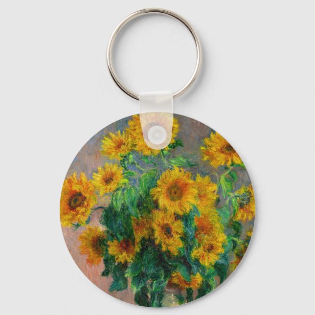 Monet Sunflowers Keychain (Front)