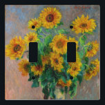 Monet Sunflowers Light Switch Cover<br><div class="desc">Light Switch Cover featuring Claude Monet’s oil painting Bouquet of Sunflowers (1881). Beautiful sunflowers in a blue vase atop a red table. A great gift for fans of impressionism and French art.</div>