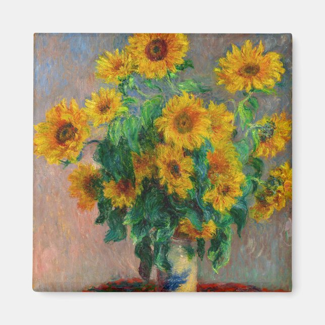 Monet Sunflowers Magnet (Front)