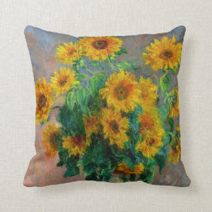 Monet Sunflowers Throw Pillow