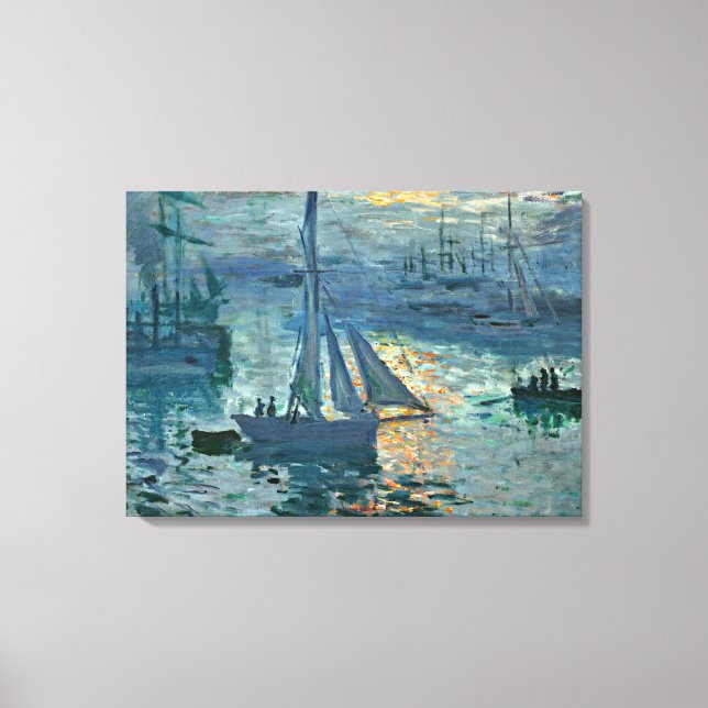 Monet - Sunrise (Marine), fine art painting Canvas Print (Front)