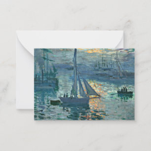 Monet - Sunrise (Marine), fine art painting Card