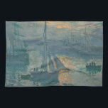 Monet Sunrise Marine Impressionism Painting Kitchen Towel<br><div class="desc">Claude Monet's painting Sunrise (Marine) is a famous painting by French impressionist Claude Monet painted in 1872. Sunrise (Marine) was painted en plein air,  or "outdoors" and showcases his informal and spontaneous brushstrokes.</div>