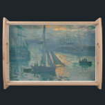 Monet Sunrise Marine Impressionism Painting Serving Tray<br><div class="desc">Claude Monet's painting Sunrise (Marine) is a famous painting by French impressionist Claude Monet painted in 1872. Sunrise (Marine) was painted en plein air,  or "outdoors" and showcases his informal and spontaneous brushstrokes.</div>
