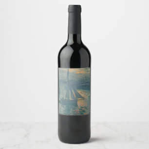 Monet Sunrise Marine Impressionism Painting Wine Label