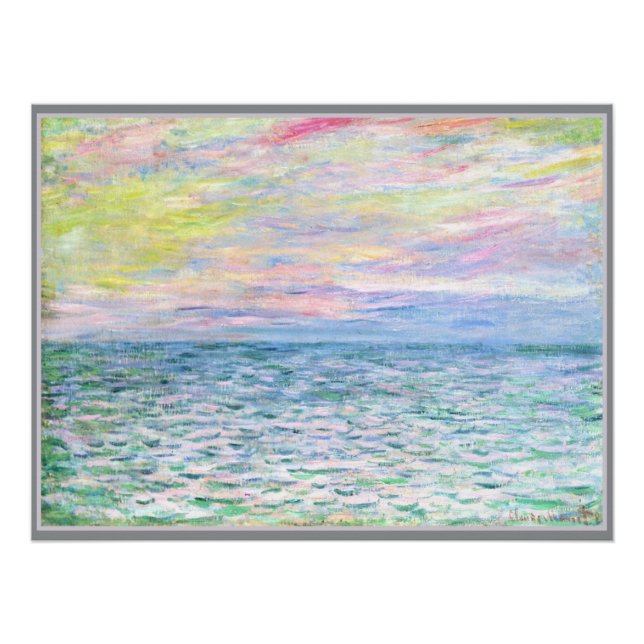 Monet - Sunset at Pourville, fine art Poster (Front)