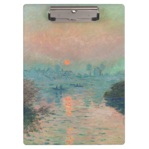 Monet Sunset on the Seine Fine Art Impressionism  Clipboard