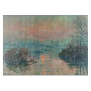 Monet Sunset on the Seine Fine Art Impressionism Cutting Board