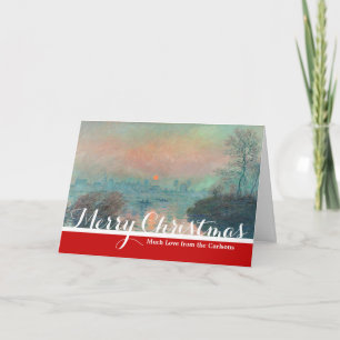 Monet Sunset on the Seine Fine Art Impressionism Holiday Card