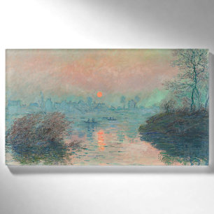 Monet Sunset on the Seine Fine Art Impressionism Name Tag