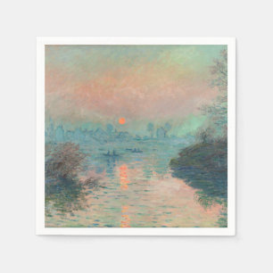 Monet Sunset on the Seine Fine Art Impressionism Napkin