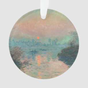 Monet Sunset on the Seine Fine Art Impressionism  Ornament