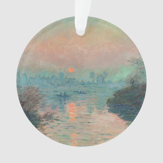 Monet Sunset on the Seine Fine Art Impressionism  Ornament (Front)