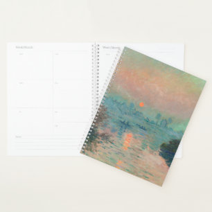 Monet Sunset on the Seine Fine Art Impressionism Planner