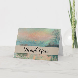 Monet Sunset on the Seine Fine Art Impressionism  Thank You Card