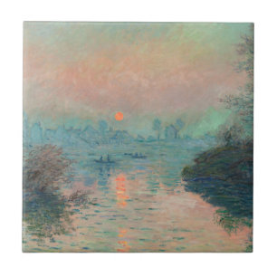Monet Sunset on the Seine Fine Art Impressionism  Tile