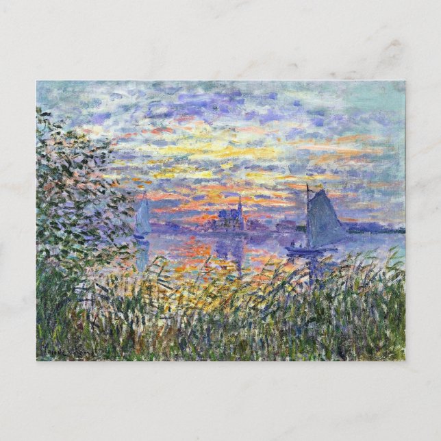 Monet - Sunset on the Seine, fine art painting Postcard (Front)