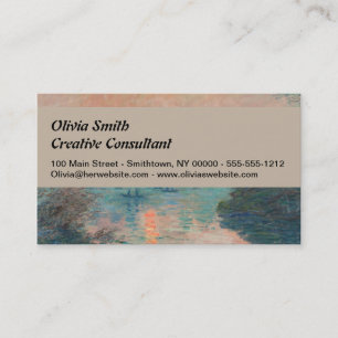Monet Sunset Seine Fine Art Impressionism  Business Card