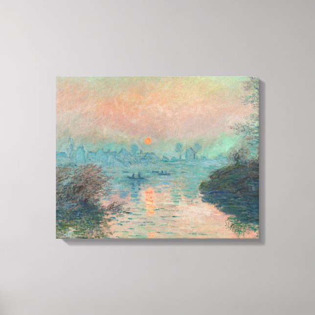 Monet Sunset Seine Fine Art Impressionism  Canvas Print (Front)