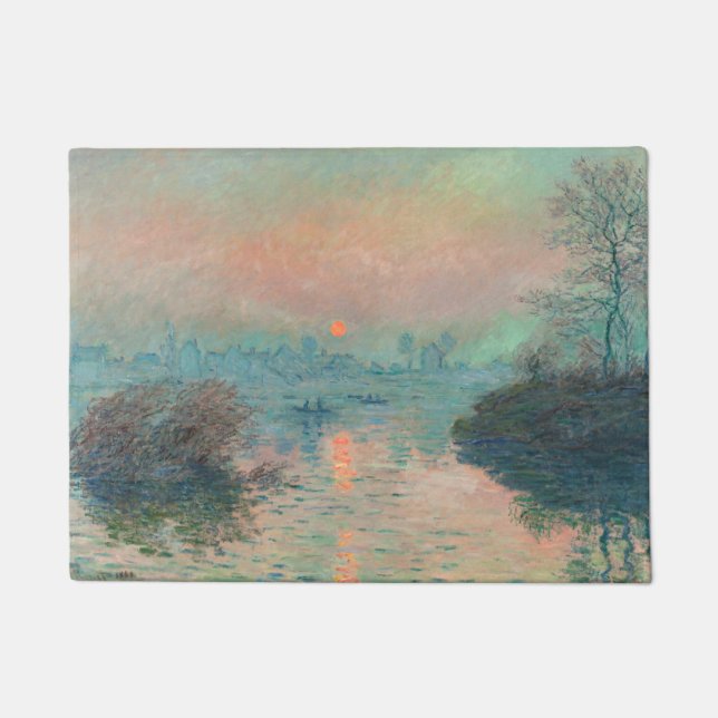 Monet Sunset Seine Fine Art Impressionism  Doormat (Front)