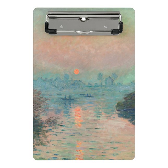 Monet Sunset Seine Fine Art Impressionism  Mini Clipboard (Front)