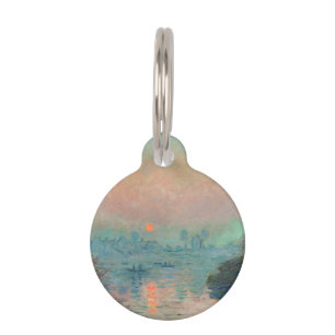 Monet Sunset Seine Fine Art Impressionism Pet Tag