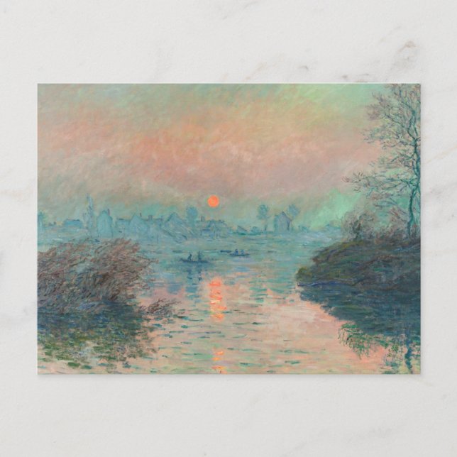 Monet Sunset Seine Fine Art Impressionism  Postcard (Front)