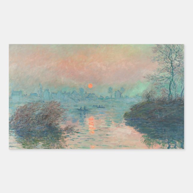 Monet Sunset Seine Fine Art Impressionism  Sticker (Front)