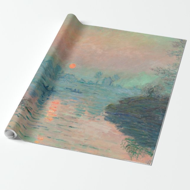 Monet Sunset Seine Fine Art Impressionism  Wrapping Paper (Unrolled)