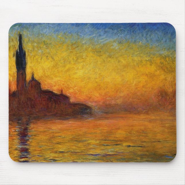 Monet Sunset Venice Colorful Impressionism Art Mouse Pad (Front)
