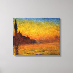 Monet Sunset Venice Colourful Impressionism Art Canvas Print