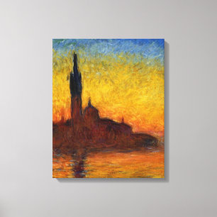 Monet Sunset Venice Colourful Impressionism Art Canvas Print