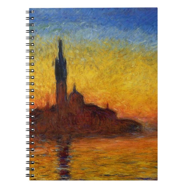 Monet Sunset Venice Colourful Impressionism Art Notebook (Front)