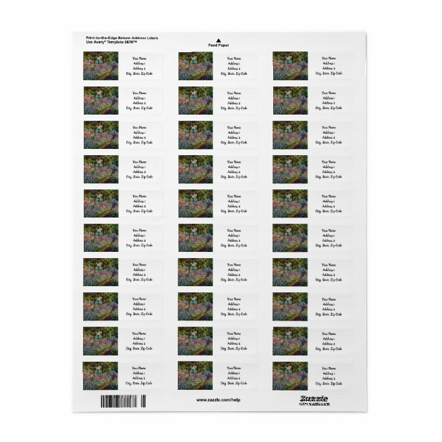 Monet The Artist’s Garden at Giverny  (Full Sheet)