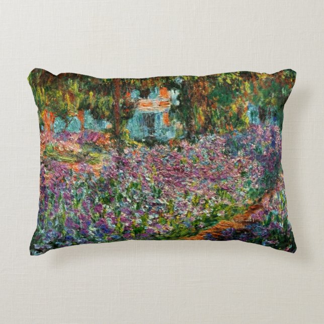 Monet The Artist’s Garden at Giverny Accent Pillow (Front)