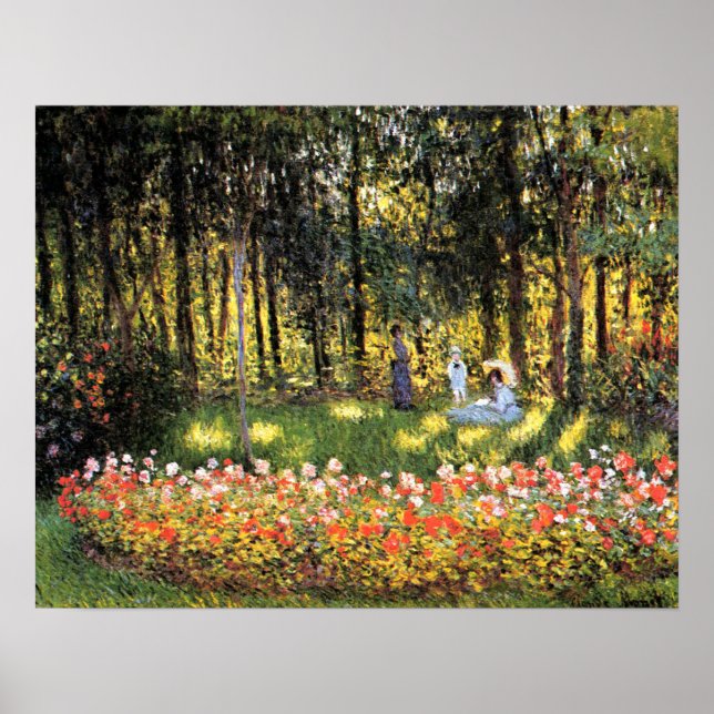 Monet - The Artist's Family in the Garden Poster (Front)