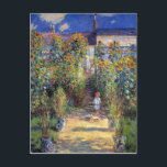 Monet, "The Artist's Garden at Vétheuil" Postcard<br><div class="desc">Claude Monet,  "The Artist's Garden at Vétheuil",  1880 - fine art French Impressionist painting.</div>