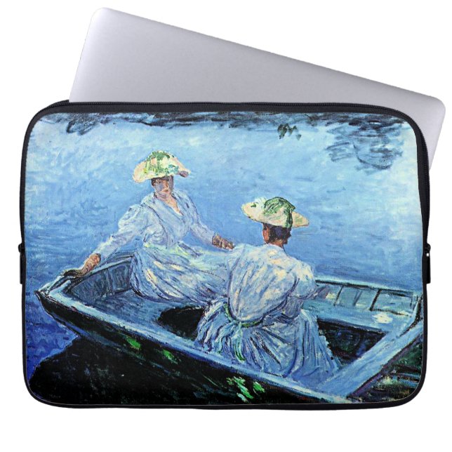 Monet - The Blue Row Boat Laptop Sleeve (Front)