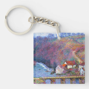 Monet - The Grande Creuse by the Bridge at Vervy Keychain
