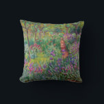 Monet “The Iris Garden at Giverny” Throw Pillow<br><div class="desc">Monet was a founder of French Impressionist painting, of which “The Iris Garden at Giverny” (painted between 1899 and 1900) is a beautiful example. It’s a celebration of colour, light and movement. When Monet purchased the Giverny estate, he redesigned the flower garden already planted on its grounds. His preference for...</div>