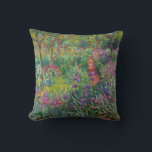 Monet “The Iris Garden at Giverny” Throw Pillow<br><div class="desc">Monet was a founder of French Impressionist painting, of which “The Iris Garden at Giverny” (painted between 1899 and 1900) is a beautiful example. It’s a celebration of colour, light and movement. When Monet purchased the Giverny estate, he redesigned the flower garden already planted on its grounds. His preference for...</div>