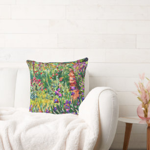 Monet - The Iris Garden at Giverny Throw Pillow