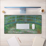 Monet The Japanese Foot Bridge Large Computer Desk Mat<br><div class="desc">Large computer desk mat with the painting of Claude Monet,  The Japanese Footbridge,  1899. Old famous painting with a blue bridge and water lilies in an impressionist style. CCO license,  public domain art.</div>