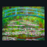 Monet The Japanese Footbridge and Water Lilies Poster<br><div class="desc">Poster featuring Claude Monet’s oil painting of a Japanese bridge and flowers. Beautiful water lilies and bridge inspired by the artist’s garden and pond in Giverny. A great Monet gift for fans of impressionism and French art.</div>