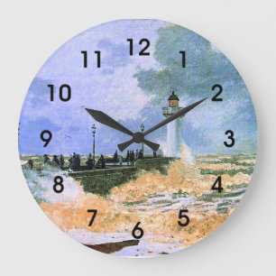 Monet - The Jetty at Le Havre, Large Clock
