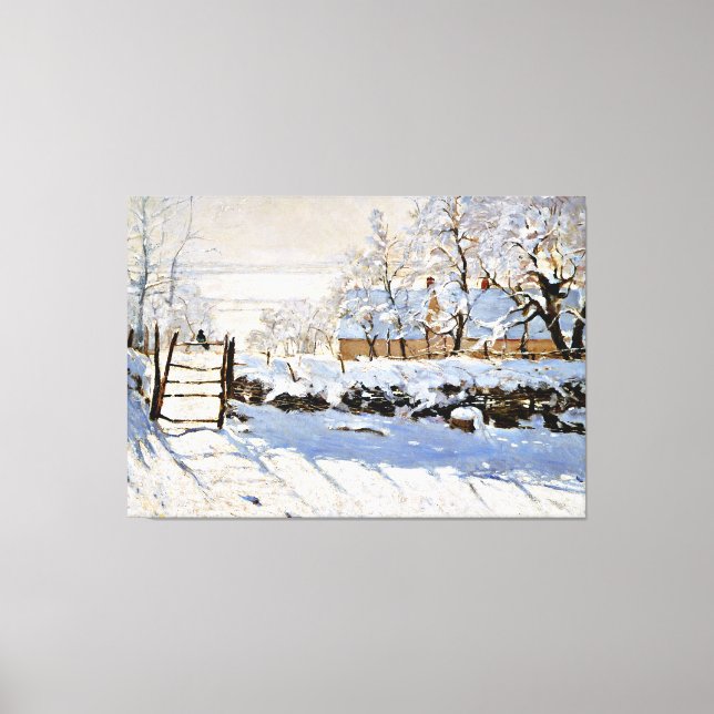 Monet - The Magpie, famous painting, Canvas Print (Front)