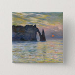 Monet - The Manneport, Cliff at Etretat, Sunset 2 Inch Square Button<br><div class="desc">The Manneport,  Cliff at Etretat,  Sunset / Etretat,  soleil couchant - Claude Monet,  1883</div>